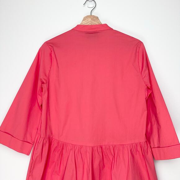 NWOT Tuckernuck Royal Shirt Dress Poppy Pink Preppy Barbiecore | SZ L - Picture 7 of 12